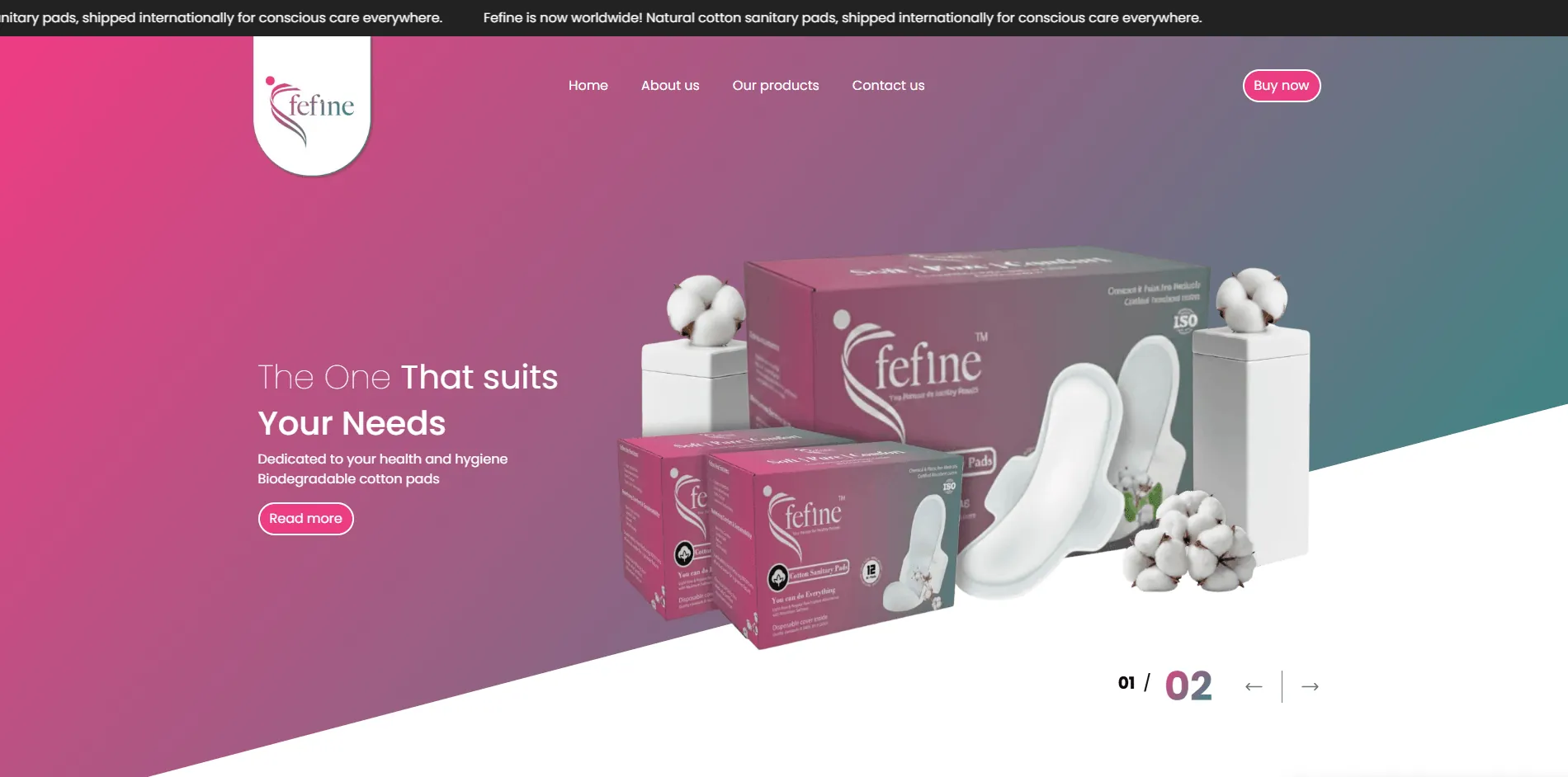 Fefine - Biodegradable Organic Hygiene E-Commerce
